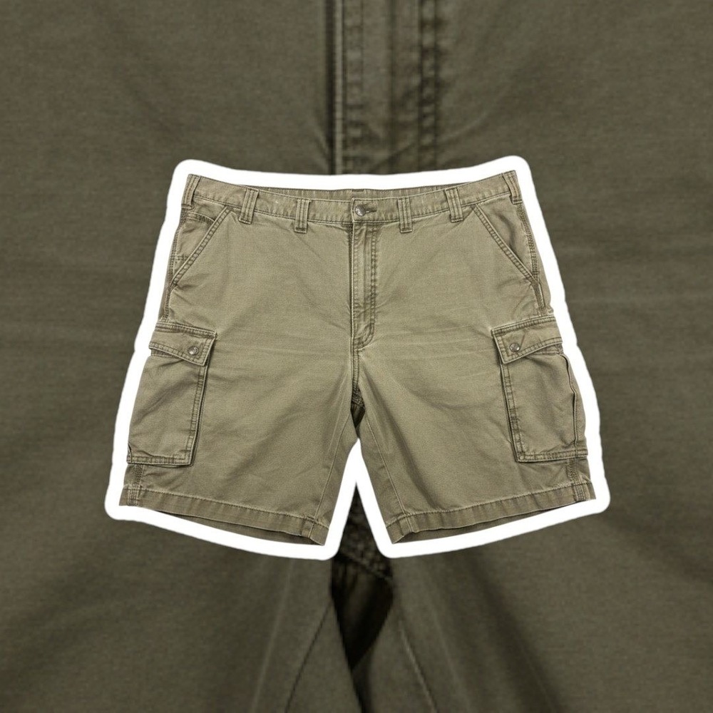 Carhartt Relaxed Fit Cargo Shorts 44 Olive Green Cotton Canvas Utility Workwear